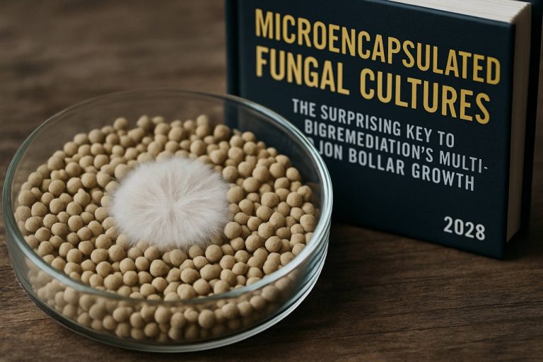 Mikroenkapsulované hubové kultúry: Prekvapujúci kľúč k miliardovému rastu bioremediačného priemyslu do roku 2028 (2025)